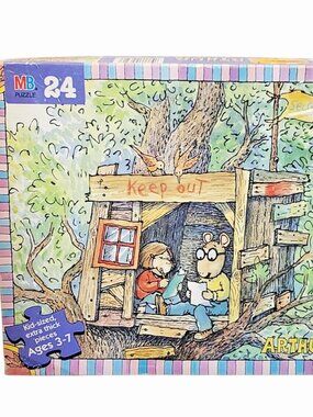 Arthur Treehouse Clubhouse 24pc Kids Puzzle 1998 Milton Bradley Vintage Aardvark